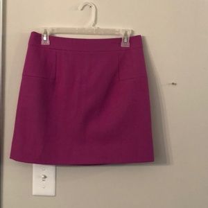 j crew pink wool mini skirt.